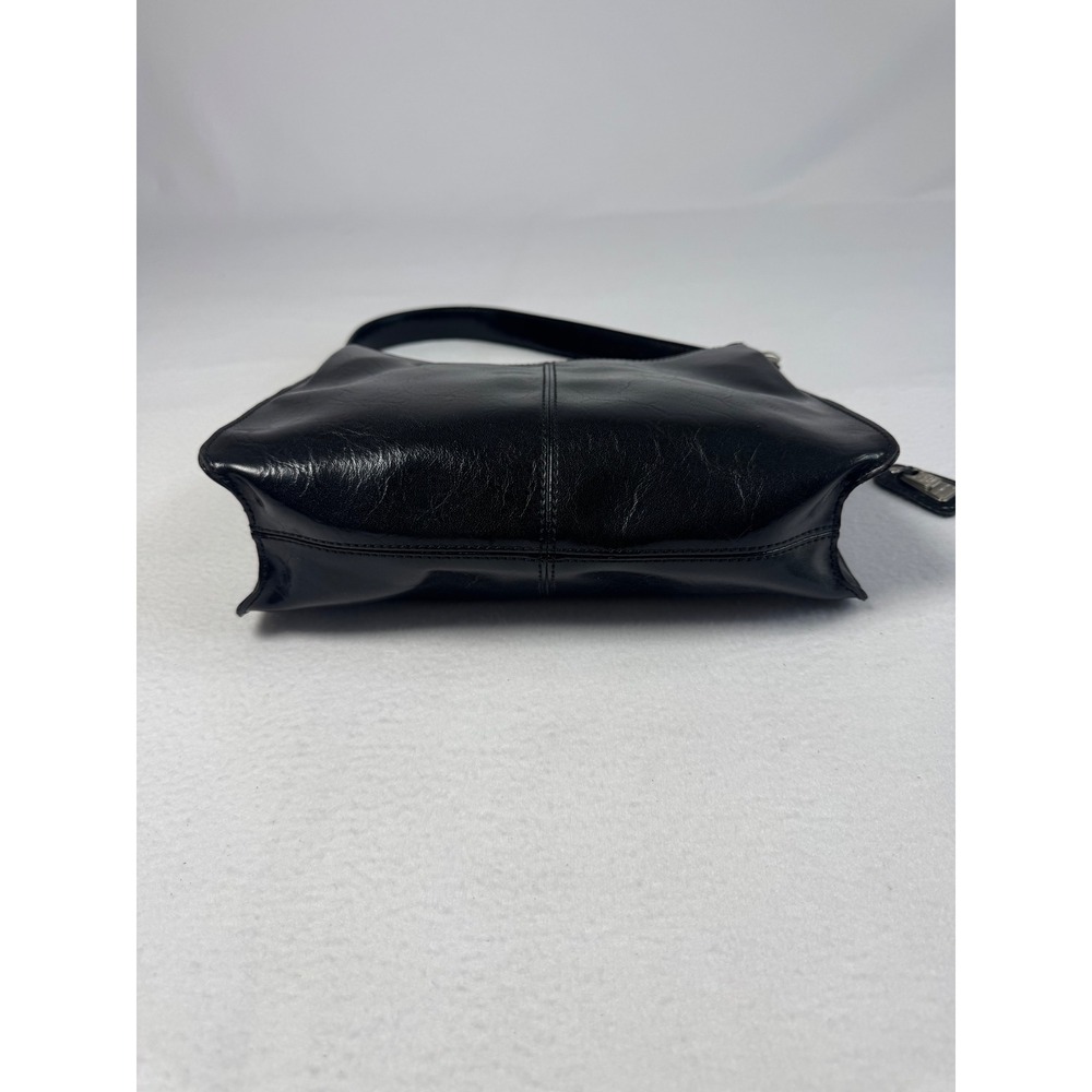 90s Y2K Liz Claiborne Womens Small Shoulder Bag Black Faux Leather LC-1441-P - Picture 4 of 10